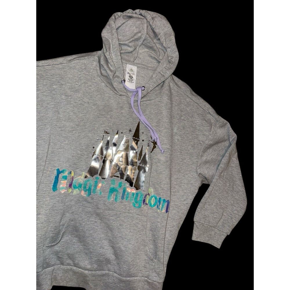 Disney Magic Kingdom Hoodie 1X Iridescent Cinderella Castle‎ Tinkerbell Pullover